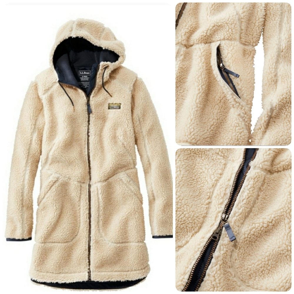 ⚘AvaiLable⚘inQuire⚘*NWT*L.L. Bean Mountain Pile Fleece Jacket Longline Boho XS L - Picture 8 of 10